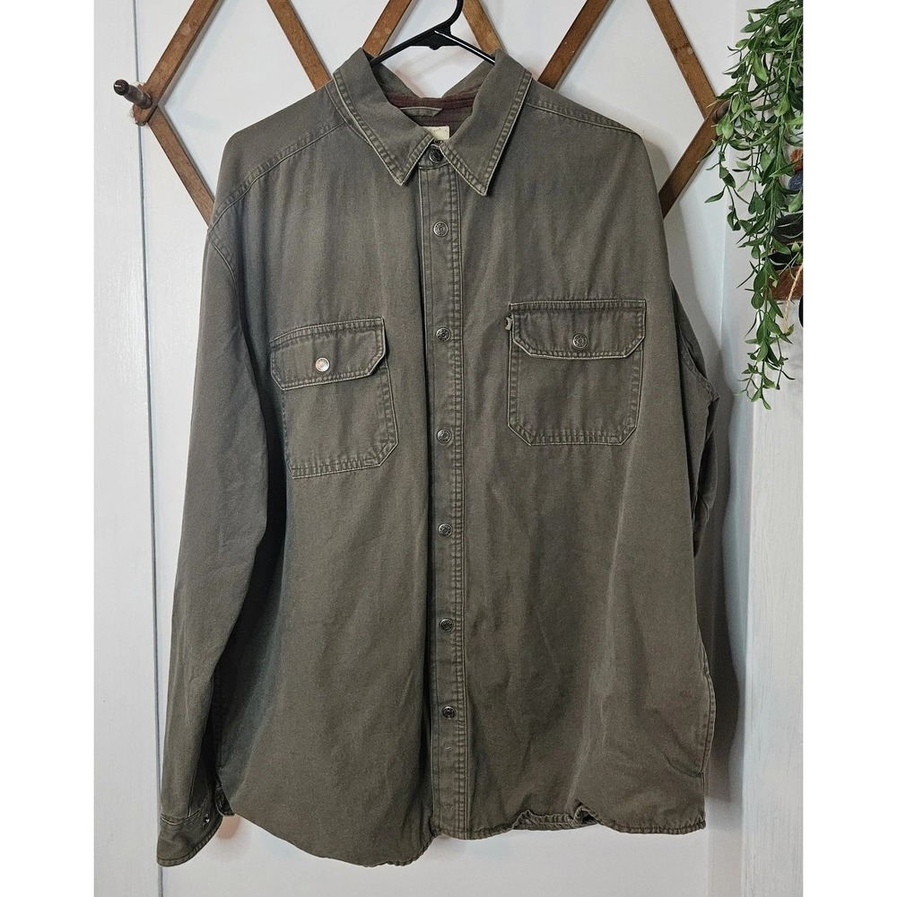 Gander Mountain Barn‎ Jacket Mens Green Field Chore Coat Flannel Lined Large